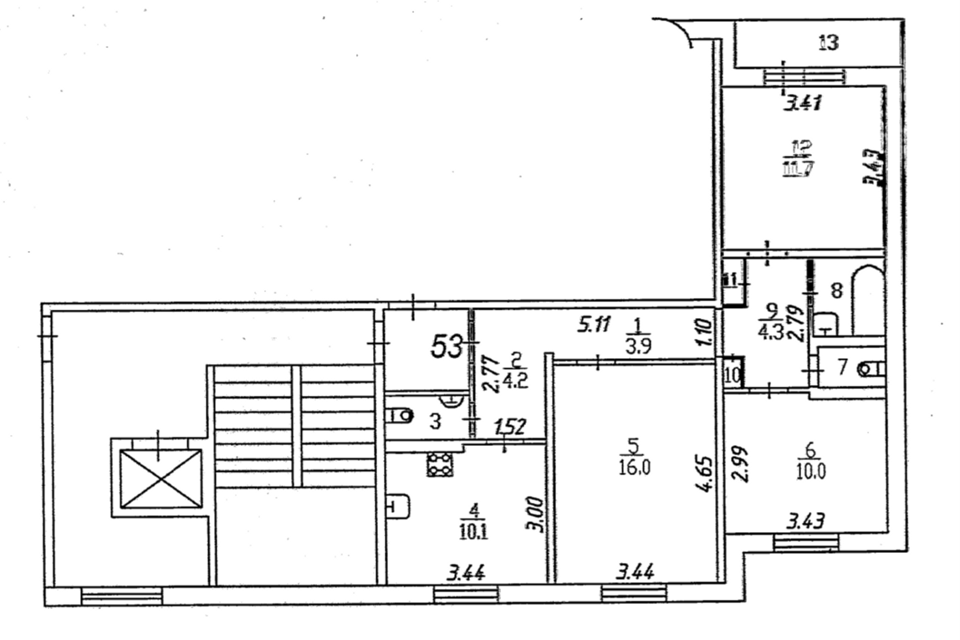 Продаётся 3-комнатная квартира, 66.6 м²