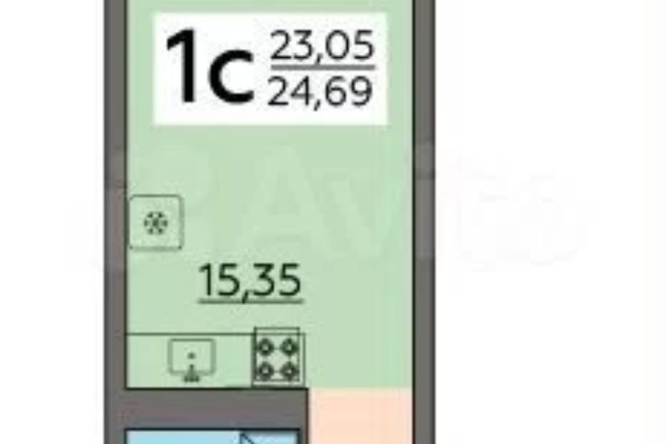 Продаётся студия, 23.8 м²