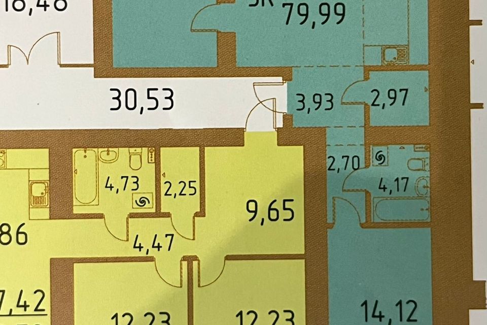 Продаётся 3-комнатная квартира, 79.99 м²