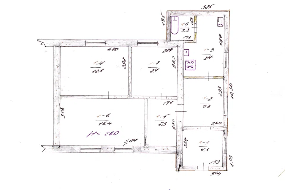 Продаётся 1-этажный дом, 67.7 м²