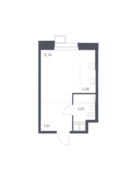 Продаётся студия, 25.72 м²