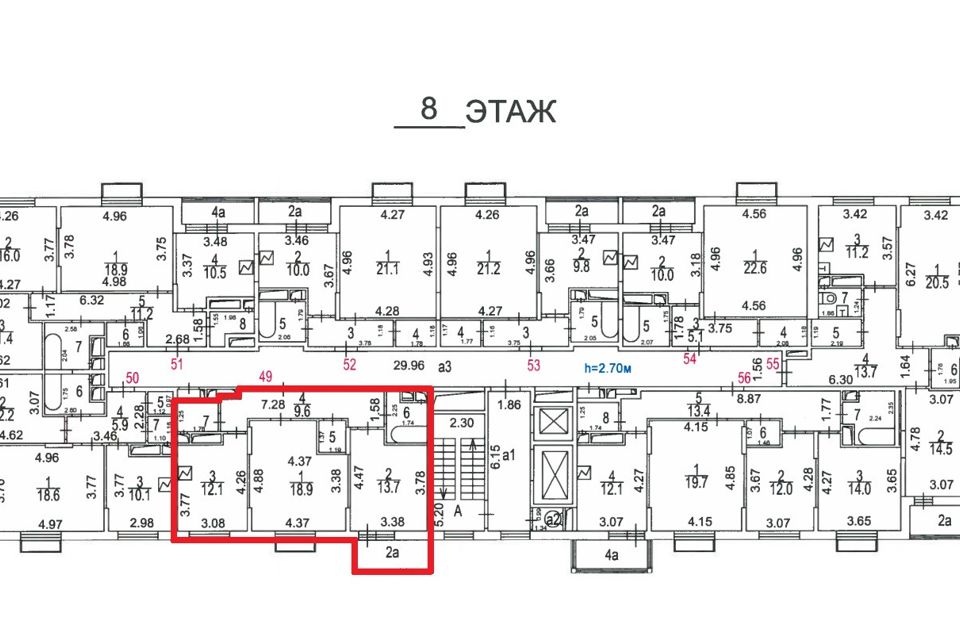 Продаётся 2-комнатная квартира, 61.4 м²