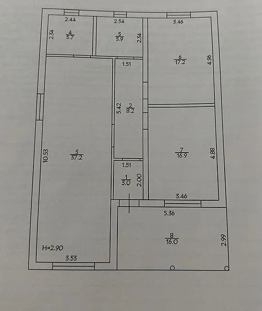 Продаётся 1-этажный дом, 124 м²
