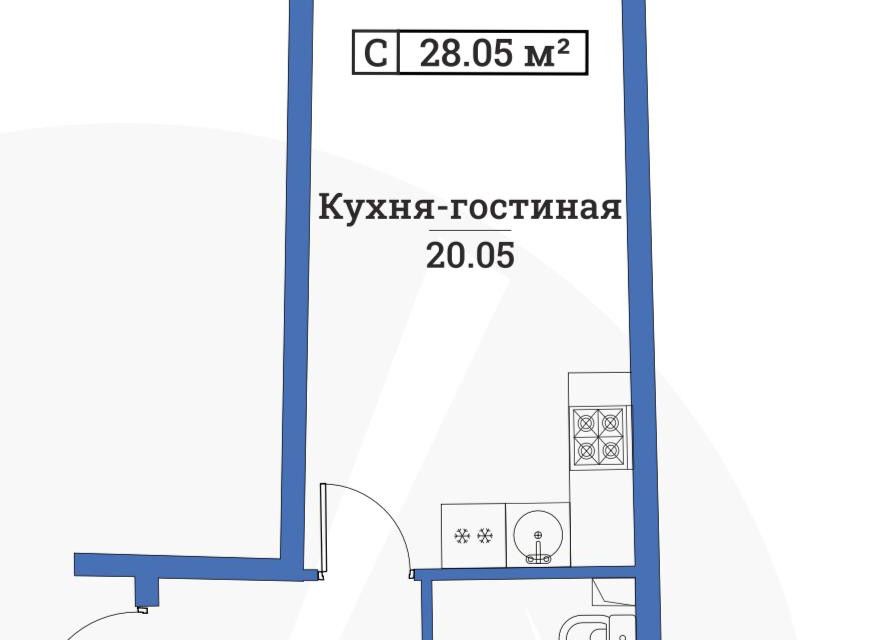Продаётся студия, 28.05 м²