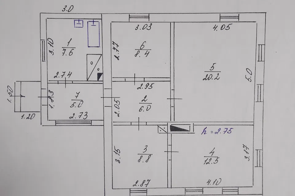 Продаётся 1-этажный дом, 68.5 м²
