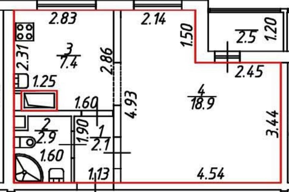 Продаётся 1-комнатная квартира, 31.3 м²