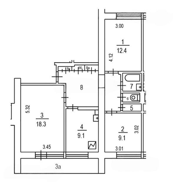 Продаётся 3-комнатная квартира, 68 м²