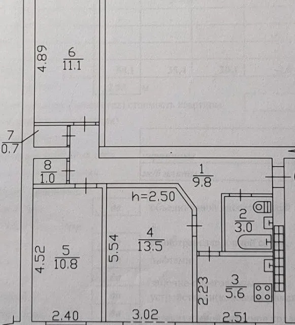 Продаётся 3-комнатная квартира, 57 м²