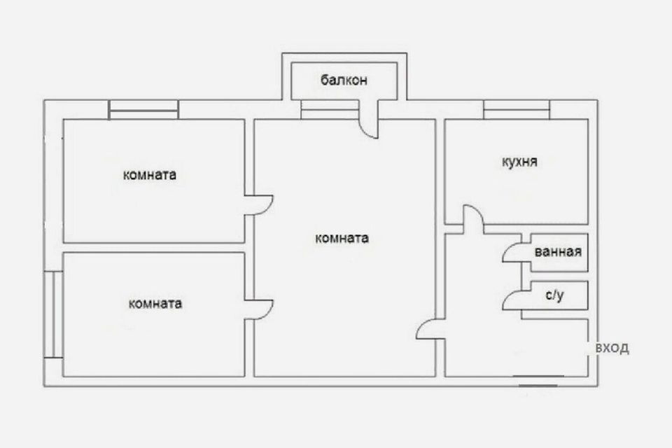 Продаётся 3-комнатная квартира, 45 м²