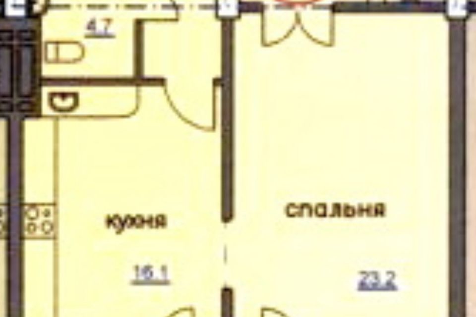 Продаётся 1-комнатная квартира, 53 м²