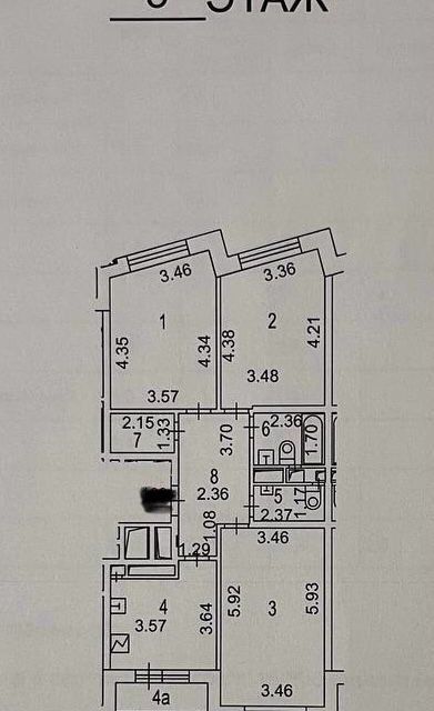 Продаётся 3-комнатная квартира, 85.5 м²