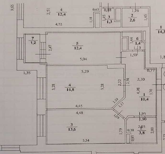 Продаётся 2-комнатная квартира, 60.5 м²