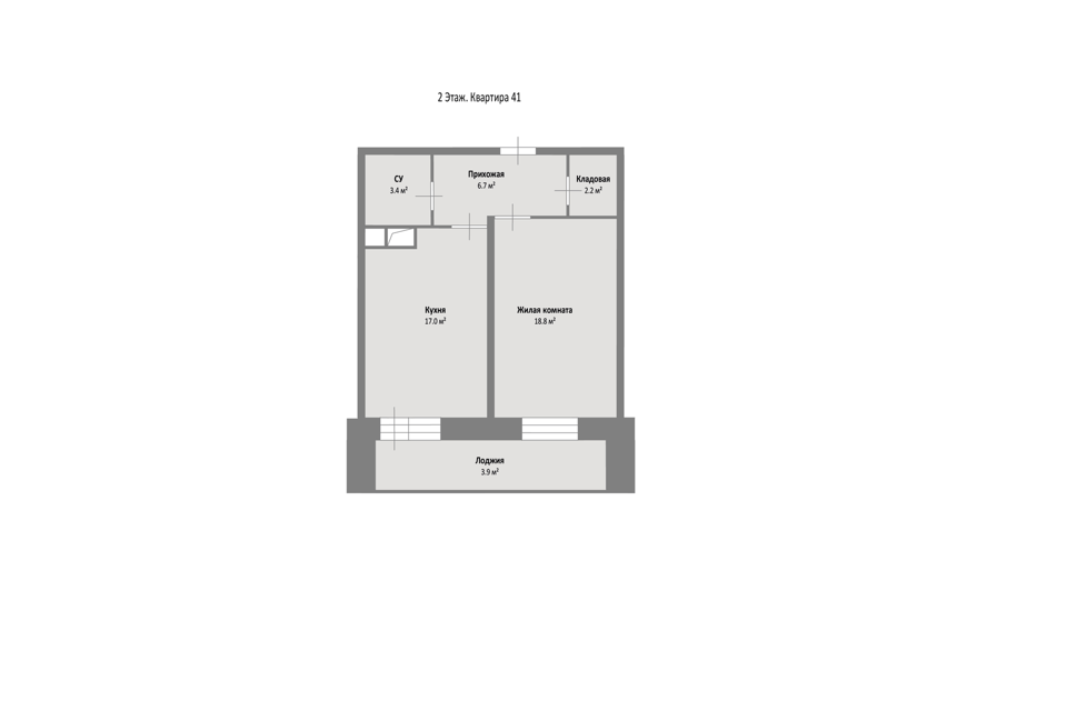 Продаётся 1-комнатная квартира, 48.1 м²