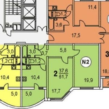 Продаётся 2-комнатная квартира, 60.8 м²