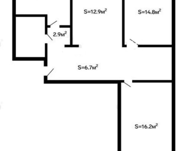 Продаётся 3-комнатная квартира, 58.8 м²