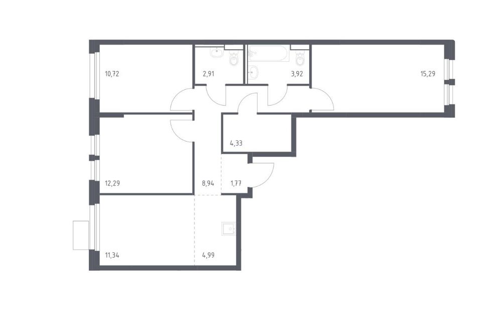 Продаётся 3-комнатная квартира, 76.5 м²