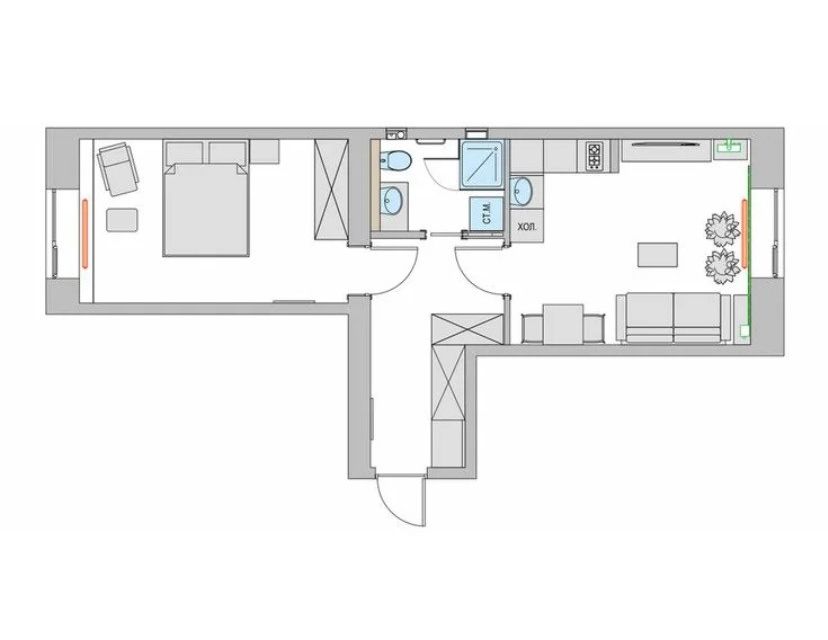 Продаётся 1-комнатная квартира, 33 м²