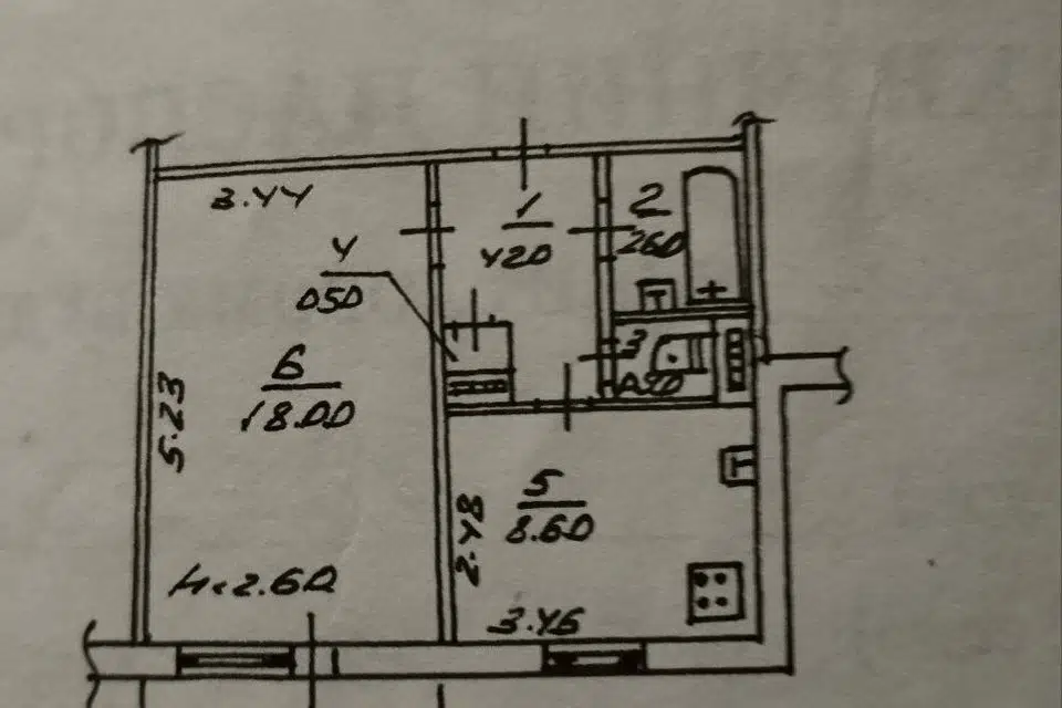 Продаётся 1-комнатная квартира, 35.9 м²
