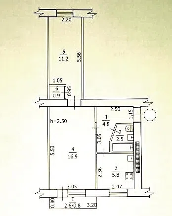 Продаётся 2-комнатная квартира, 43 м²