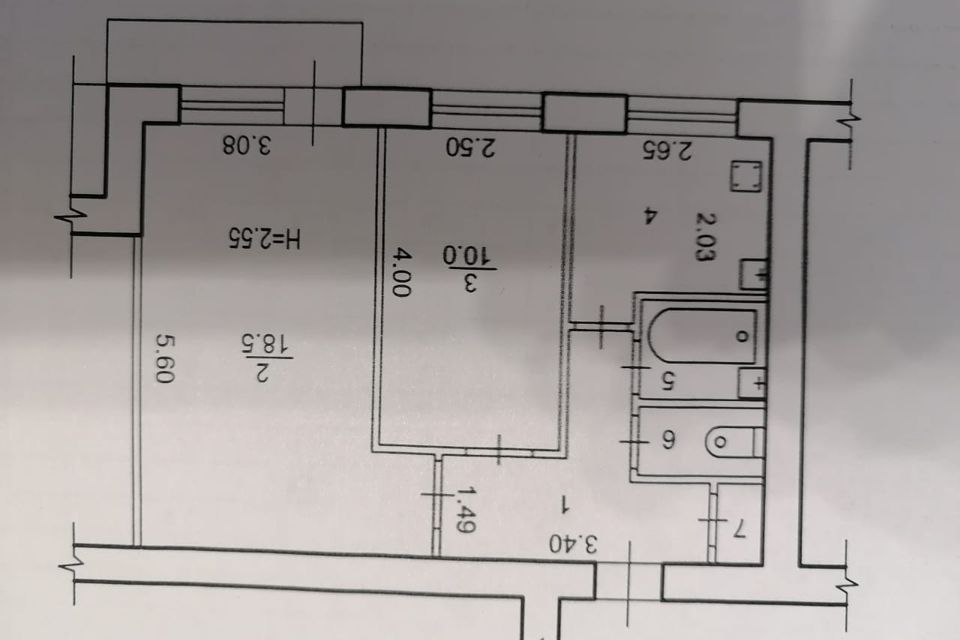 Продаётся 2-комнатная квартира, 45.6 м²