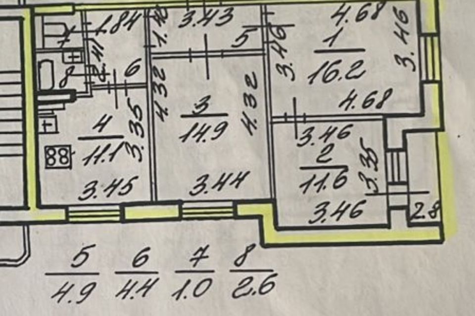 Продаётся 3-комнатная квартира, 66.7 м²