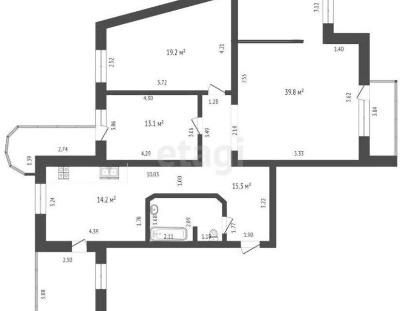 Продаётся 4-комнатная квартира, 108.7 м²
