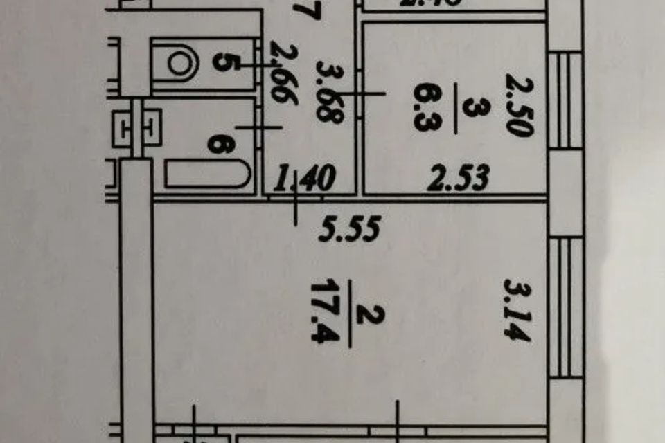 Продаётся 3-комнатная квартира, 54.3 м²