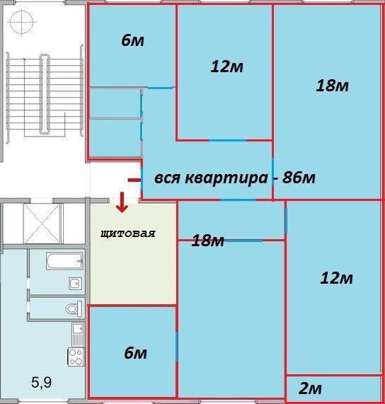 Продаётся 2 комнаты в 3-комн. квартире, 36 м²