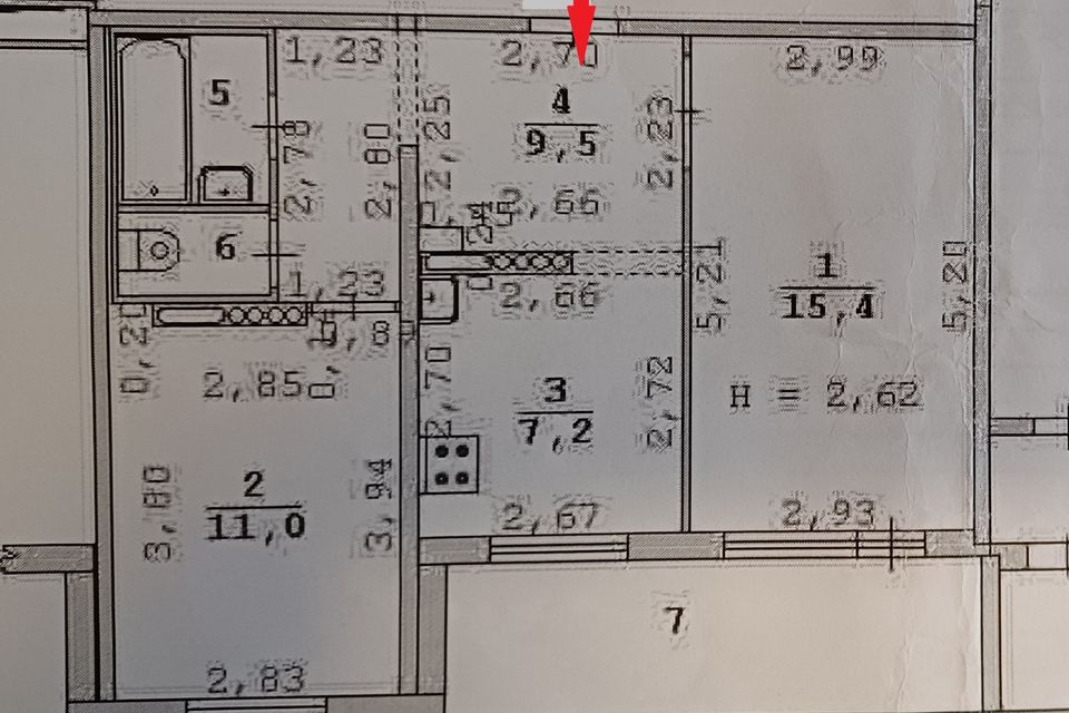 Продаётся 2-комнатная квартира, 46.9 м²