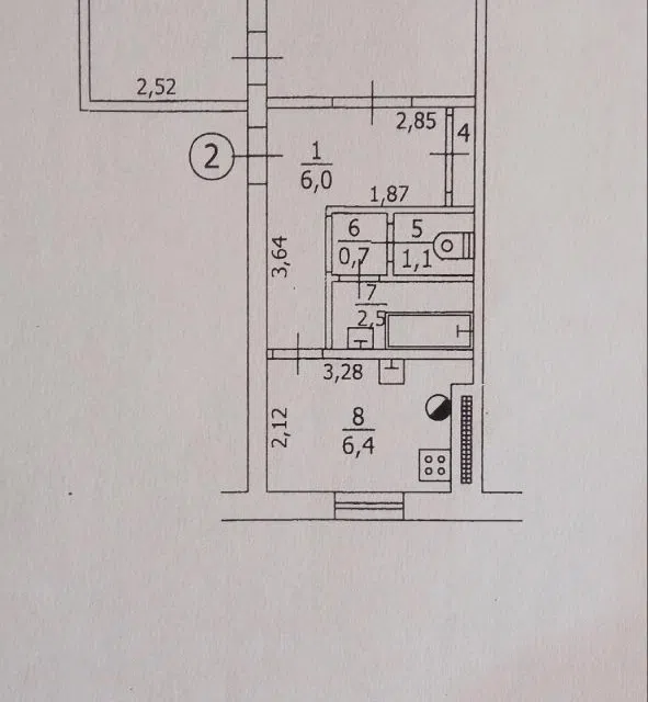 Продаётся 2-комнатная квартира, 4 м²