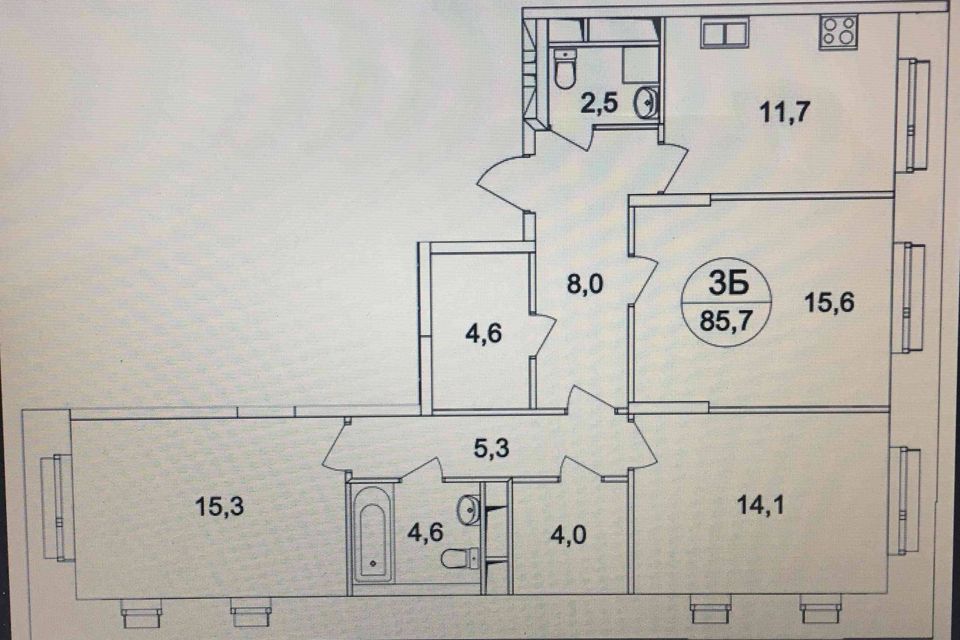 Продаётся 3-комнатная квартира, 85 м²