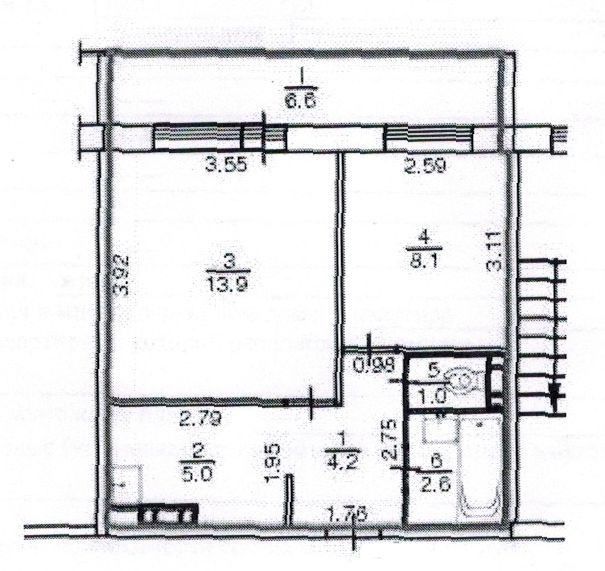 Продаётся 2-комнатная квартира, 34.8 м²