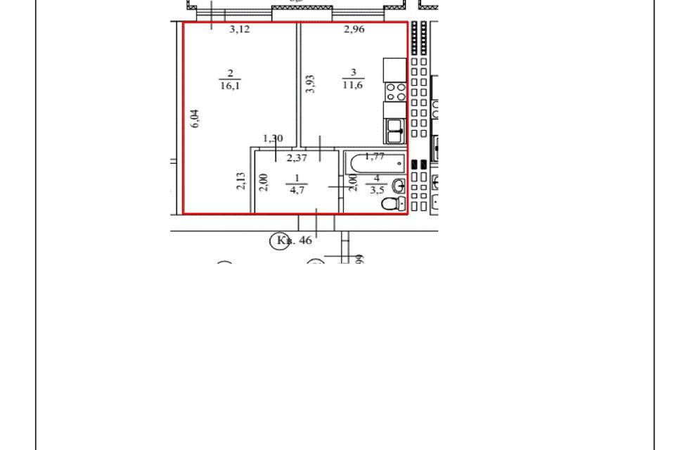 Продаётся 1-комнатная квартира, 35.9 м²