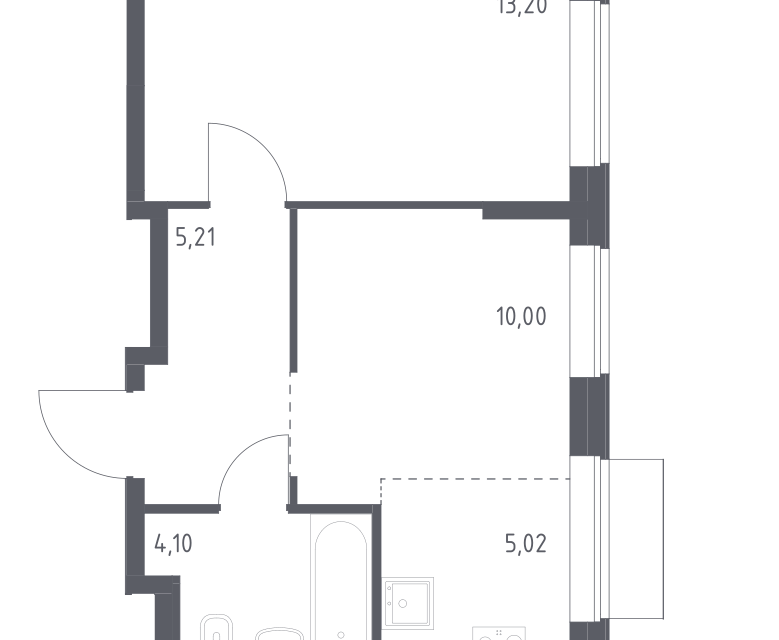 Продаётся 1-комнатная квартира, 37.53 м²