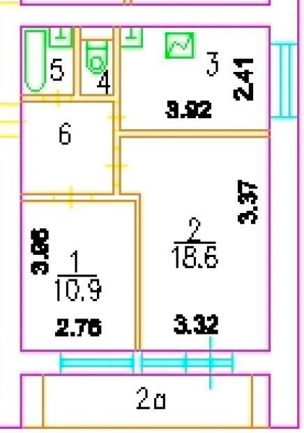 Продаётся 2-комнатная квартира, 49.7 м²