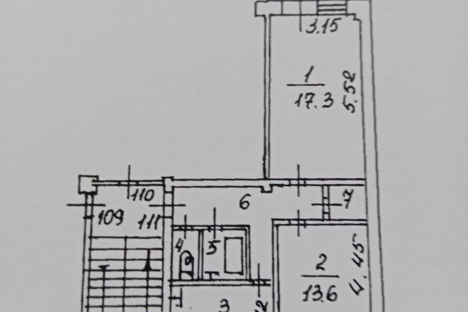 Продаётся 2-комнатная квартира, 52.9 м²