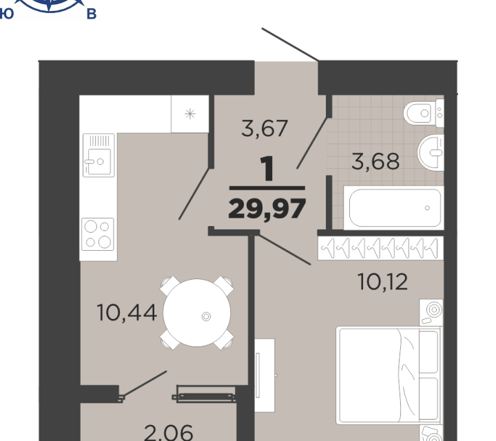 Продаётся 1-комнатная квартира, 30 м²