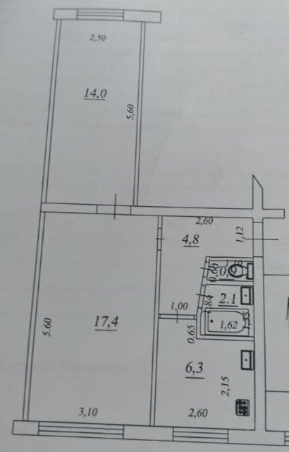Продаётся 2-комнатная квартира, 45 м²