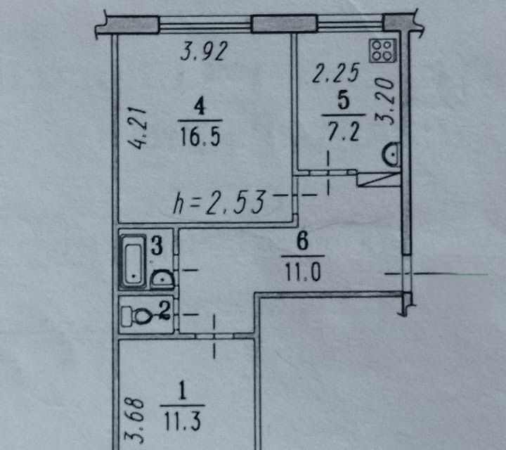 Продаётся 2-комнатная квартира, 51 м²