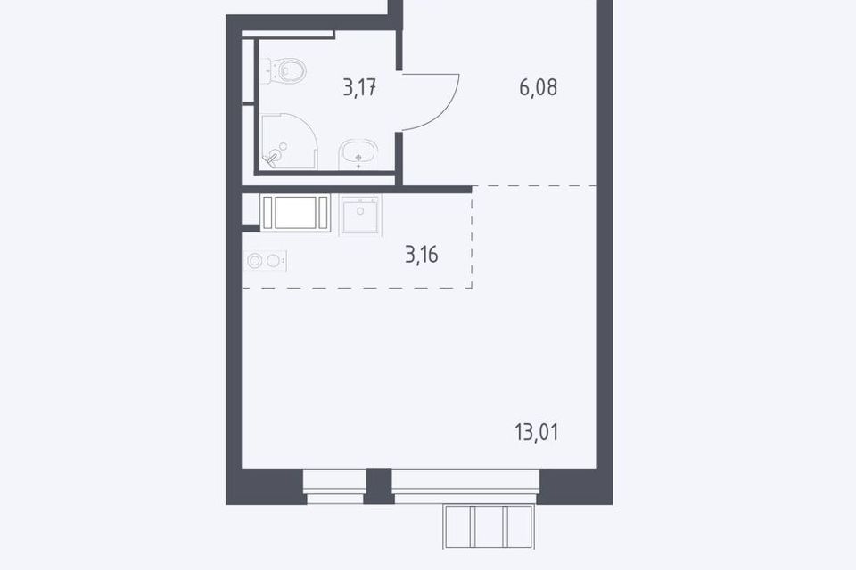 Продаётся студия, 25.4 м²