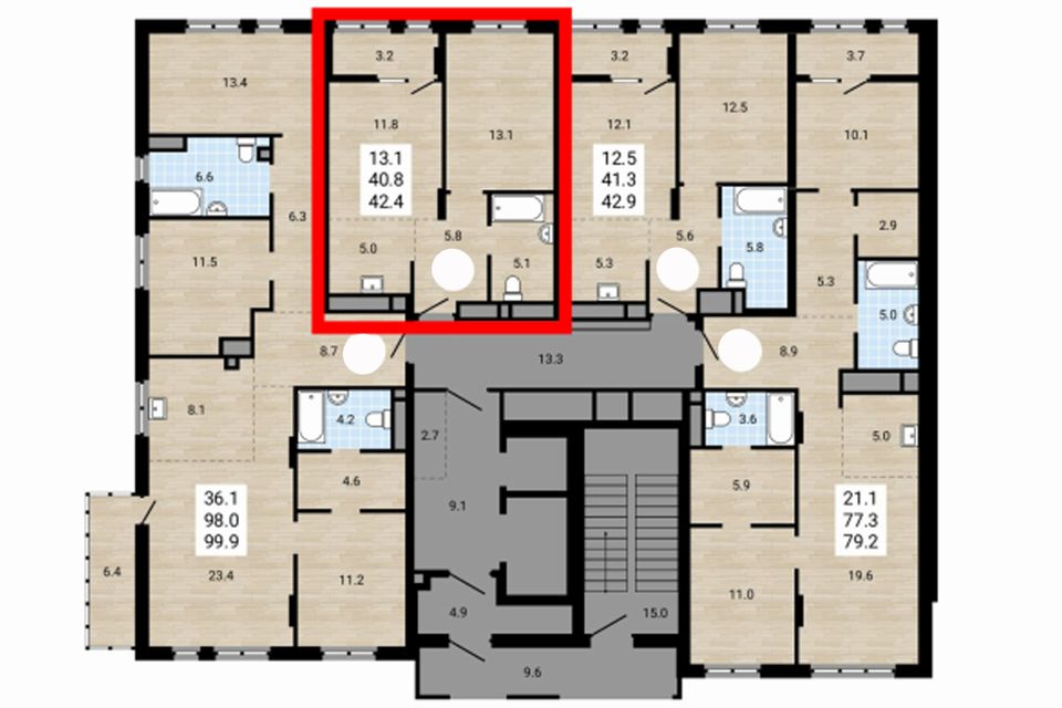 Продаётся 2-комнатная квартира, 42.4 м²
