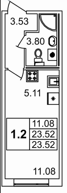 Продаётся студия, 22.7 м²