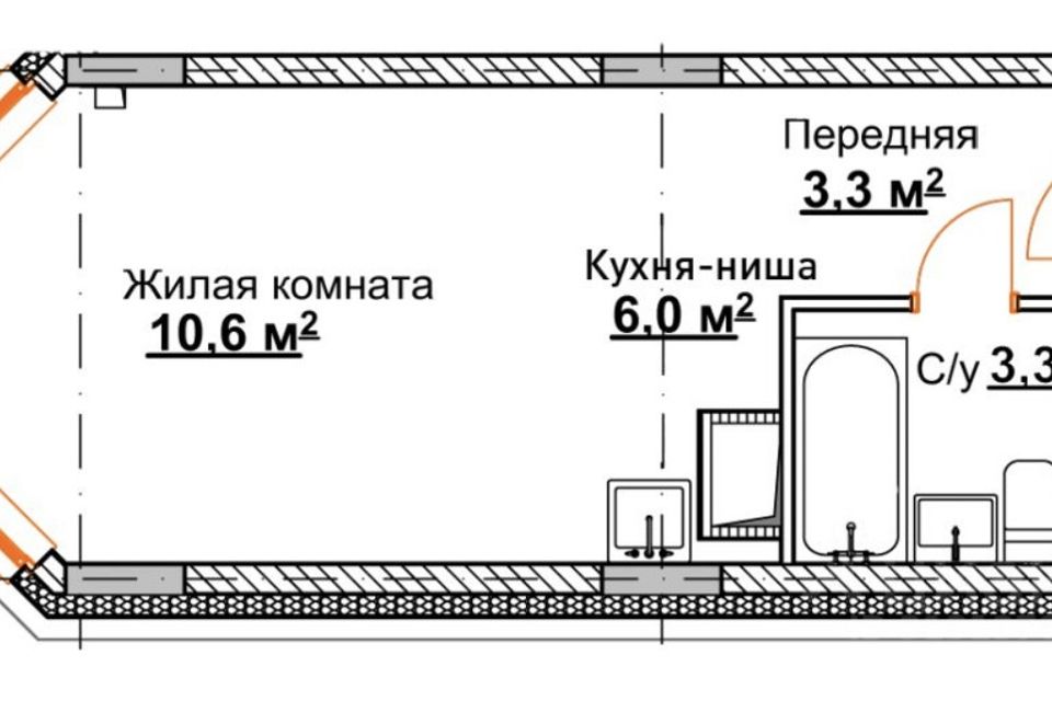 Продаётся студия, 22.2 м²