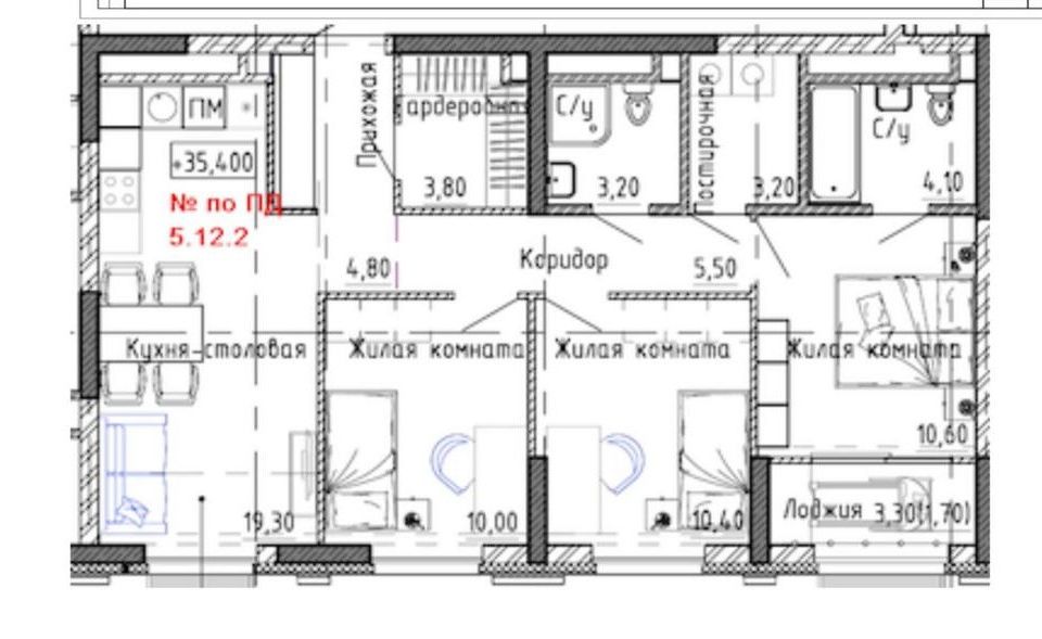 Продаётся 3-комнатная квартира, 78 м²