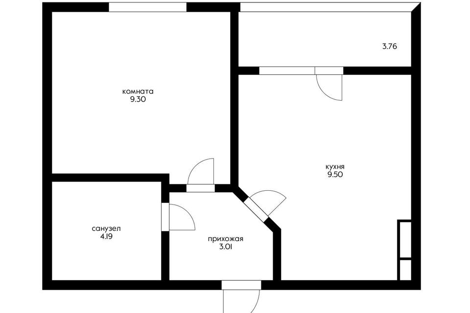 Продаётся 1-комнатная квартира, 29.8 м²