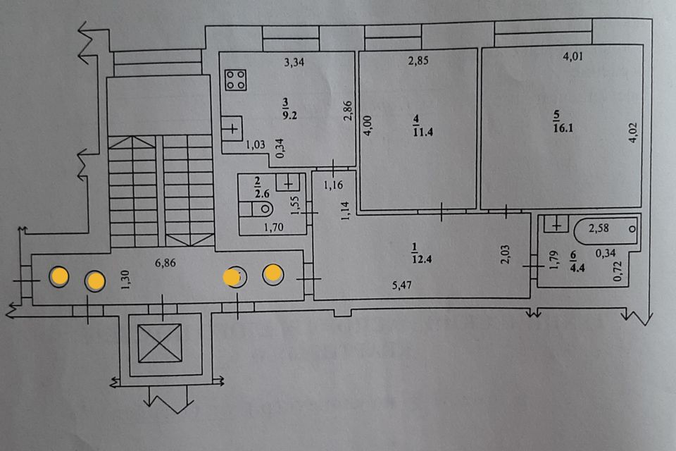 Продаётся 2-комнатная квартира, 56.1 м²