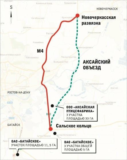 Обход аксая м4 схема на карте по участкам