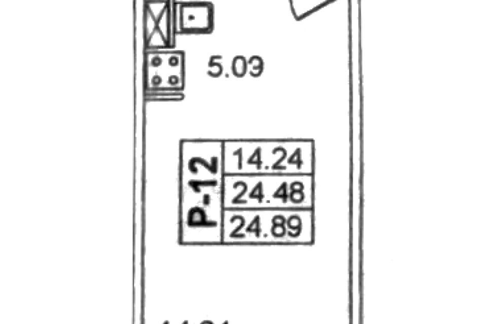 Продаётся студия, 24.7 м²