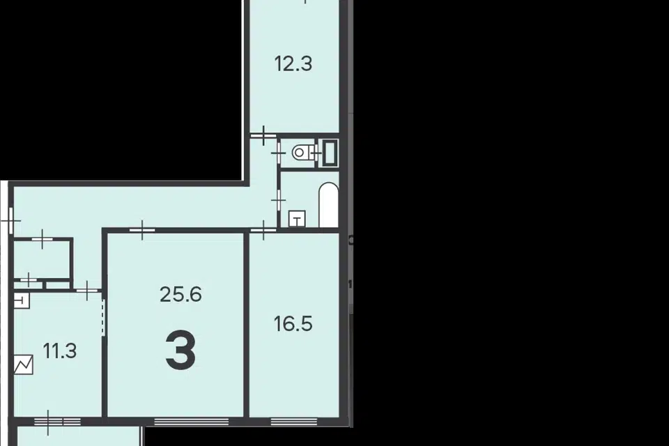 Продаётся 3-комнатная квартира, 91 м²