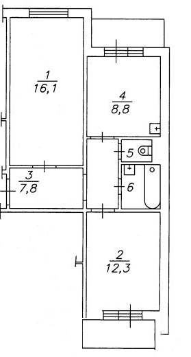 Продаётся 2-комнатная квартира, 50 м²
